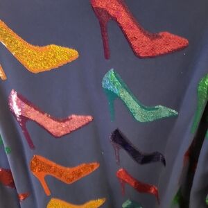 Queen of Sparkles Blue Stilettos Sweatshirt  Size Xl